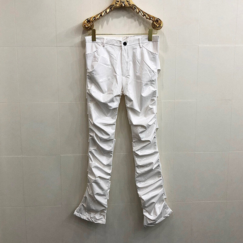Mirror Fit pleed Flare Pantalons en cuir pour hommes et femmes