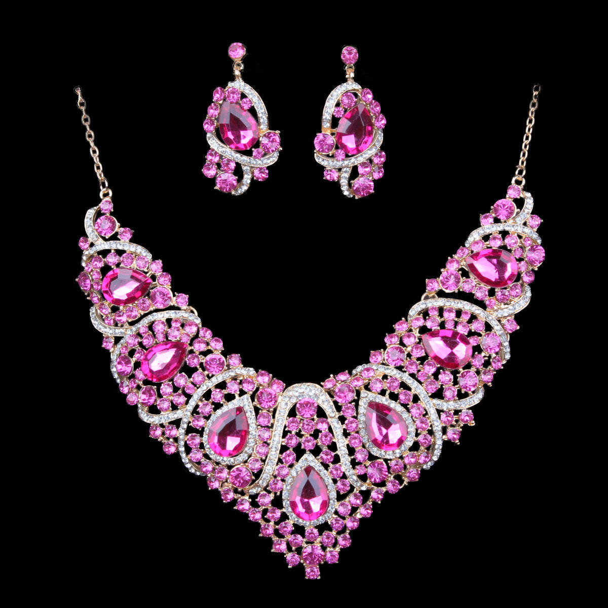 Collier et boucle d'oreille colorés