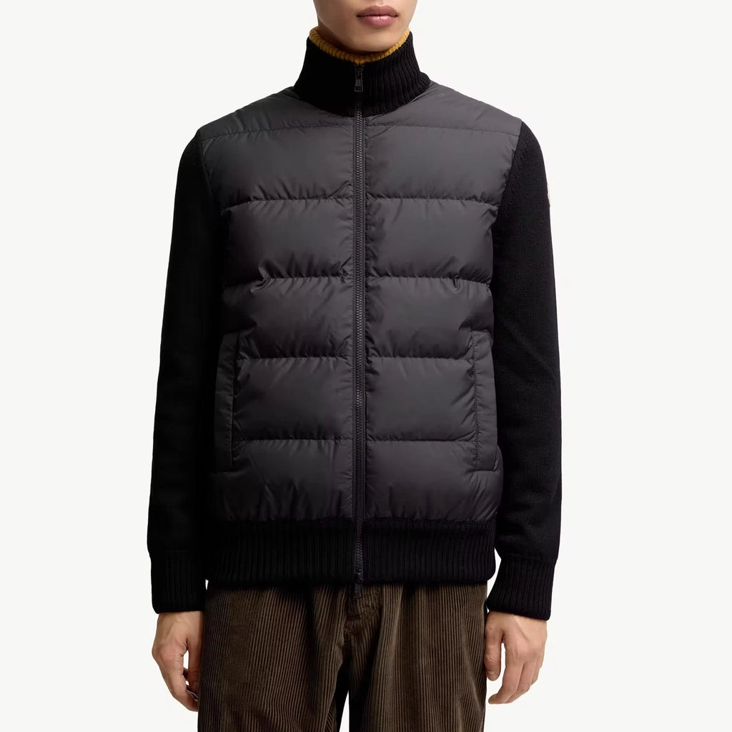 Hommes Patchwork d'hiver Manches longues Stand-Neck Sweater Coat