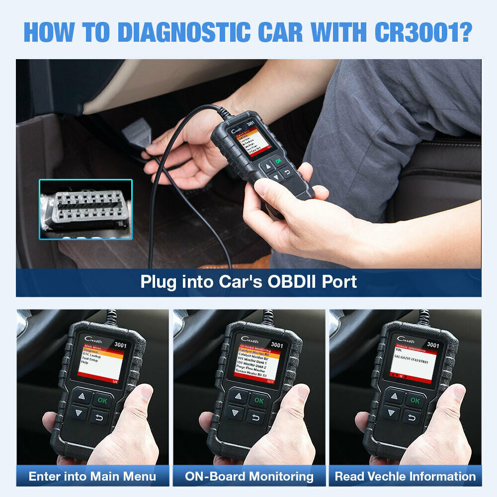 Engine Failure Error OBD2 Diagnostic Scanner Code Reader Reset Tool Multi-Language