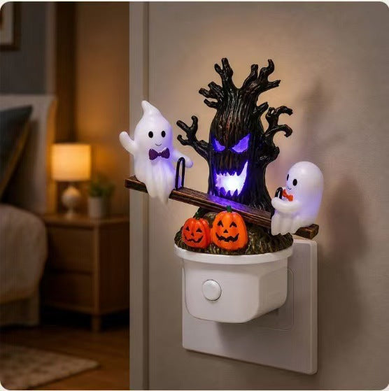 Resin décoratif nuit lumière balançoire fantôme pour décoration d'Halloween