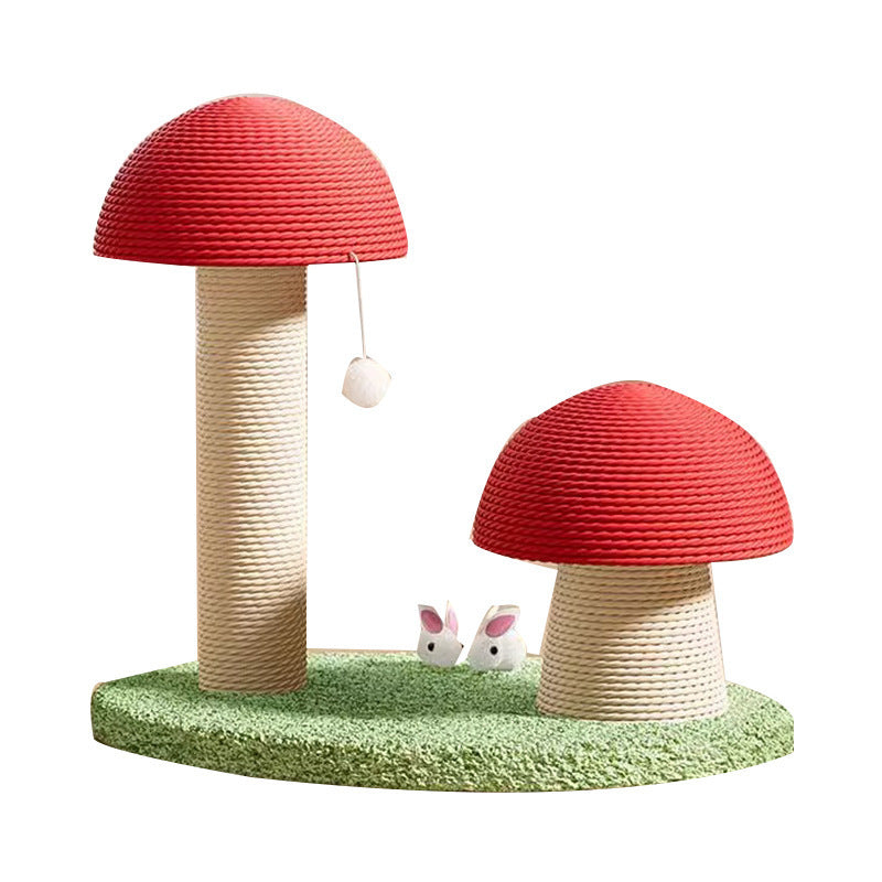 Pôle à éraflure de champignons rouges Petite corde de chanvre