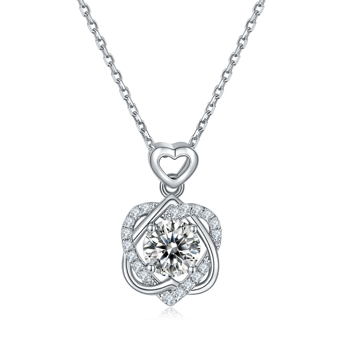 S925 Collier de coeur en argent sterling