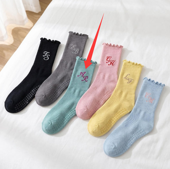 Chaussettes de yoga brodées pour enfants
