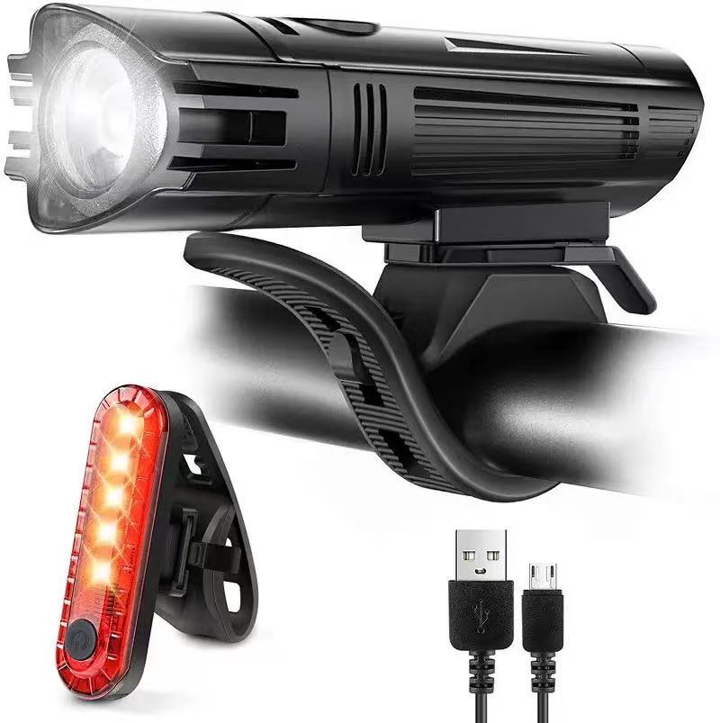350 lumières de vélo rechargeables USB 4 modes phare avant et arrière