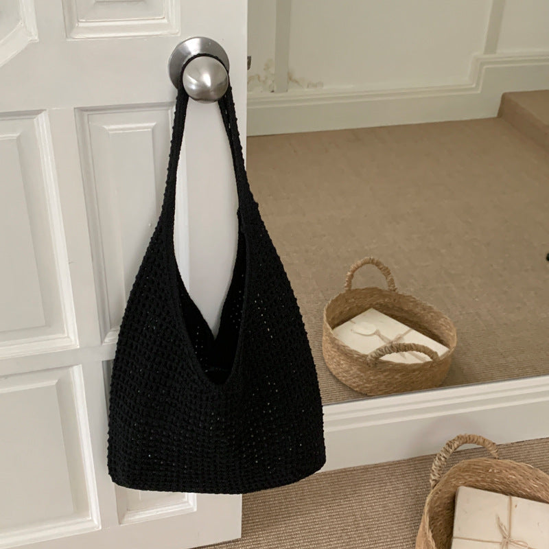 Sac à mailles creux de style Instagram tricoté Woven Purse