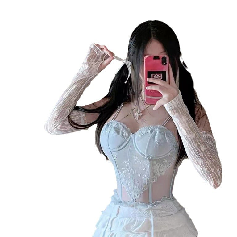 Manches de bras de mesh longues plus grandes femmes