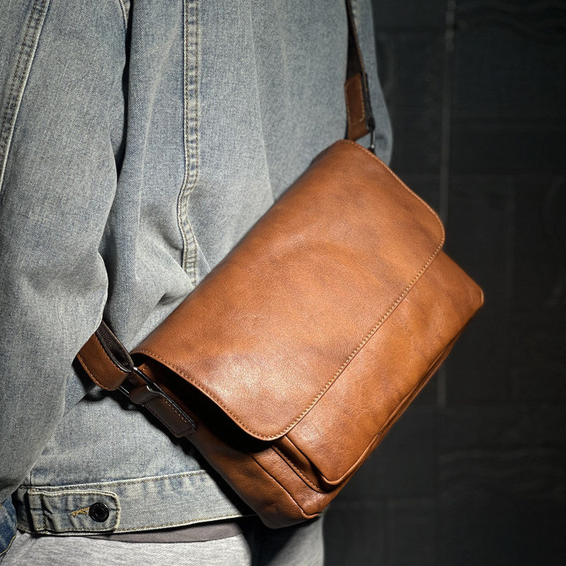 Premier-couche Cowhide Sac à épaule Hommes Style