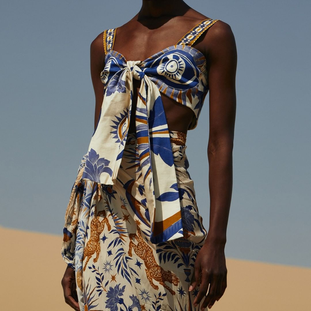 Strap-style Ethnic-print Maillot de bain en deux parties