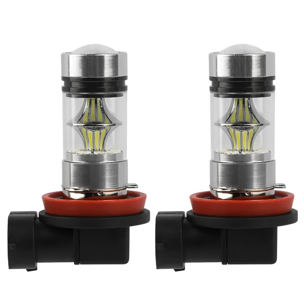2PCS 1000lm 100W LED brouillard DRL Ampoule IP65 résistant à l'eau 360 degrés Angle de faisceau 6000K W