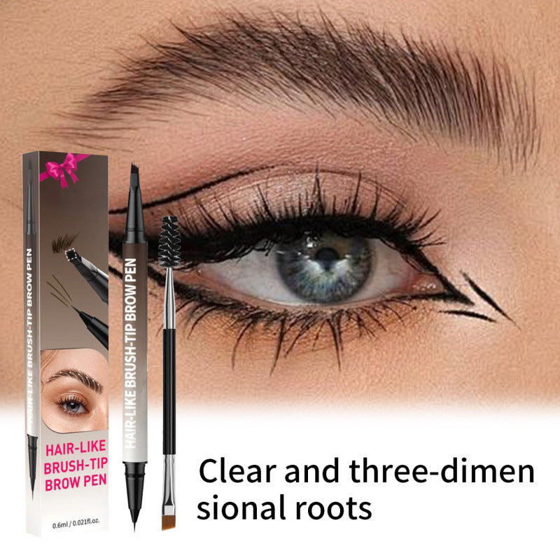 Imperméable et résistant à la sueur Ne pas étouffer Pencil à sourcils double tête