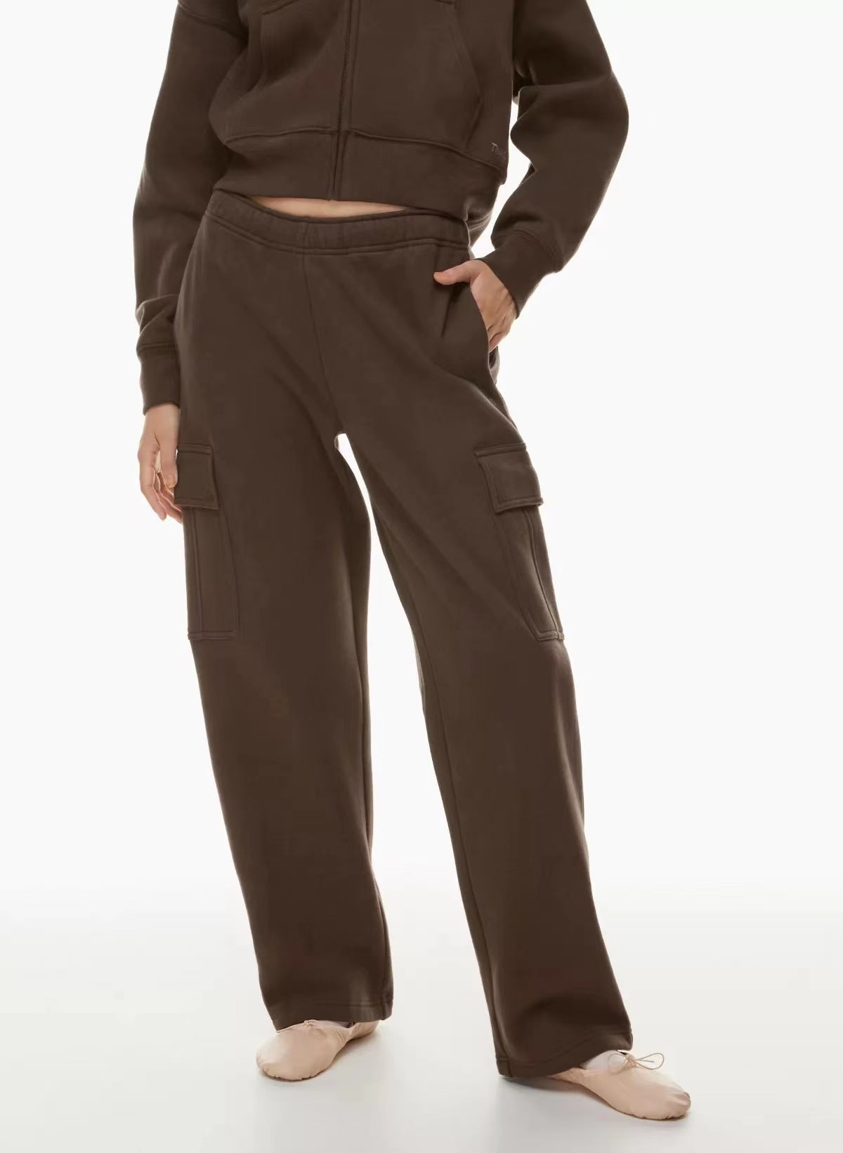 Pantalon de longueur de cheville large élastique taille haute