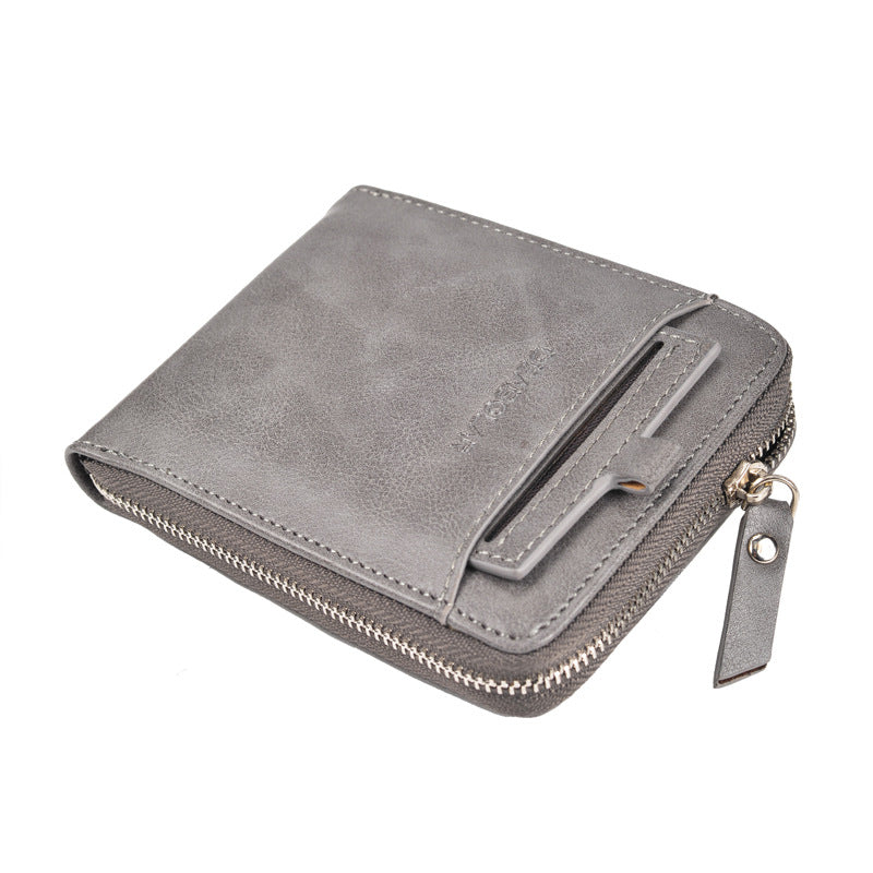 Men's Retro Multi-Card Zipper Wallet