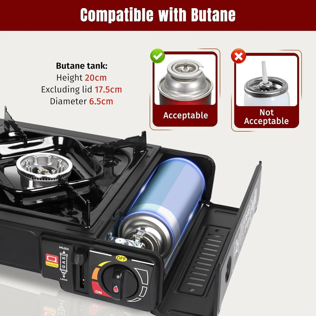 Camping en plein air Butane Gas Stove Portable Single Burner Hob BBQ Picnic Cooker UK