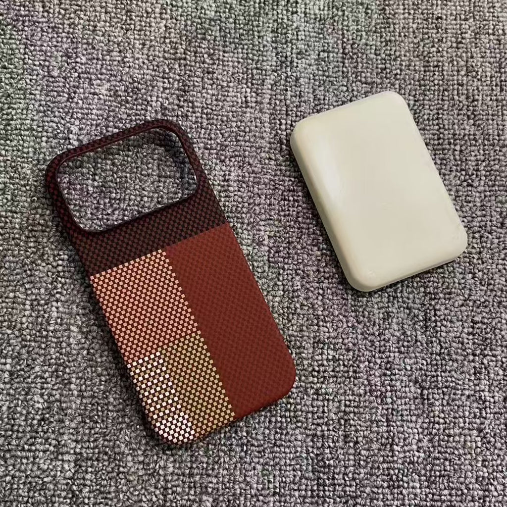 Kevlar modèle de boîtier de téléphone magnétique en fibre de carbone
