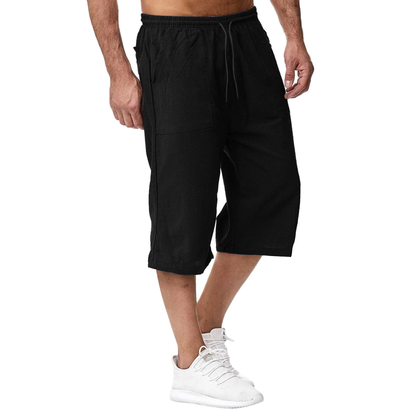 Amazon Europe and America Men's Casual Cotton-Line Sports Pantalons Été Cotton-Line Cropp