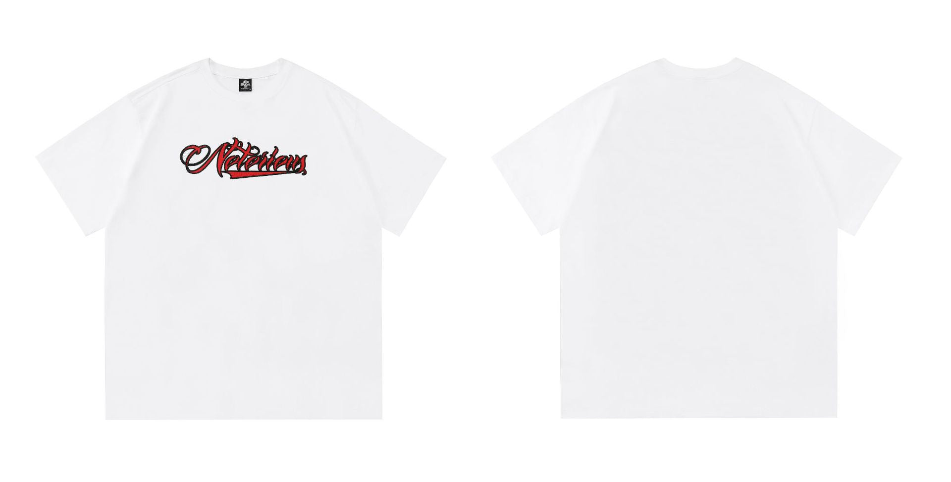 Tee-shirt à manches courtes agrafées brodé plus de taille