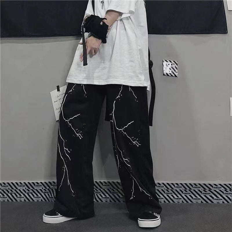 Lightning Print Pantalons Casual Sports