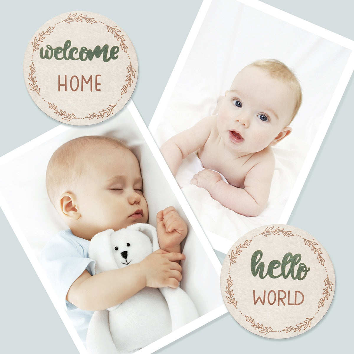 Baby mensuel Milestone Card bois Board
