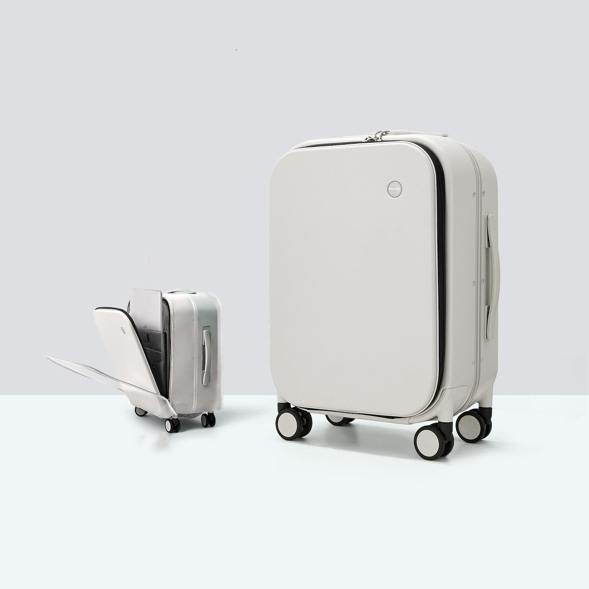 Ouverture avant de la planche 20 Valises en aluminium cadre