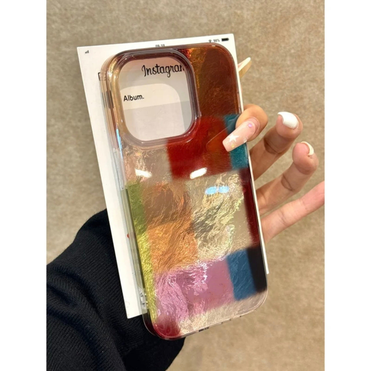 Blocs multicolores ondulés Cas de téléphone créatif
