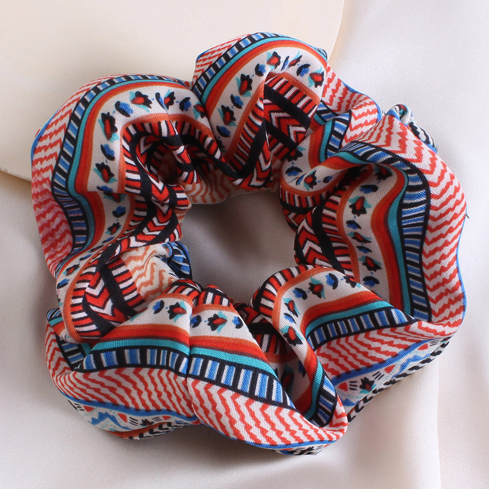 Retro Imprimé Grande Attache intestinale pour les femmes Hautement élastique Grande queue intestinale