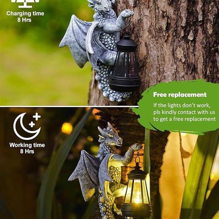 Western Dragon Lantern Extérieur Cour Jardin Resin Craftwork