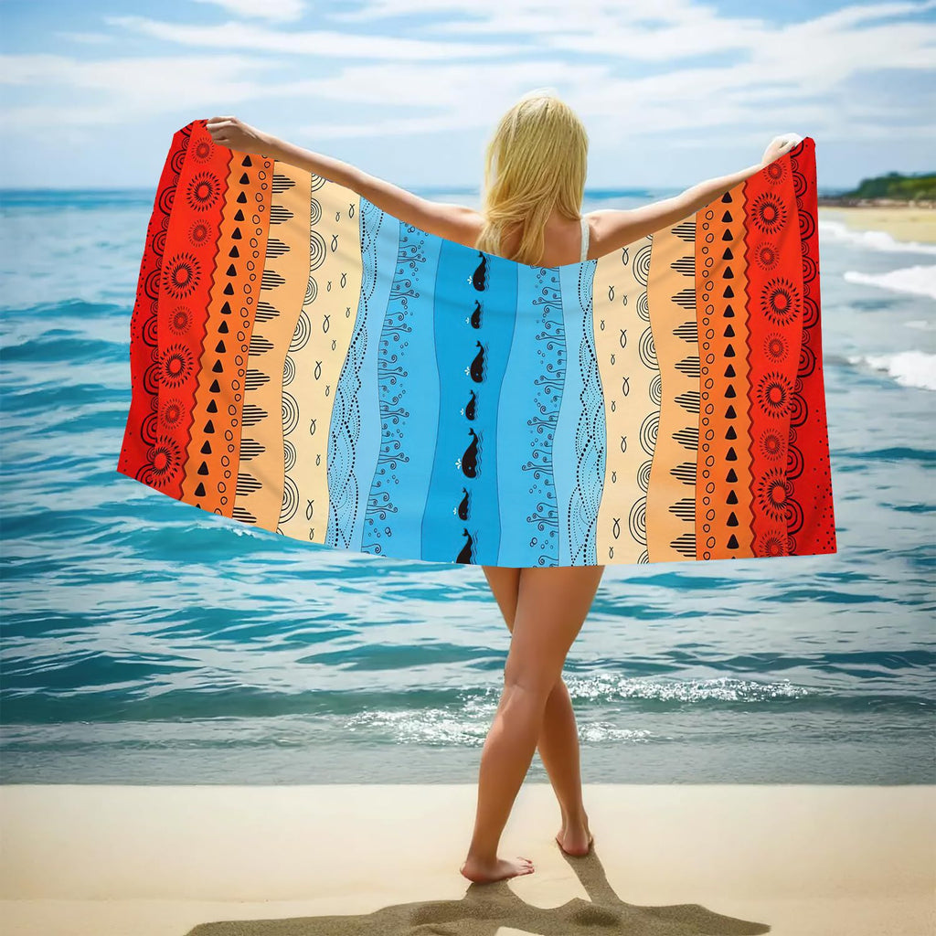 Serviette de plage Bohemian imprimée pour la natation