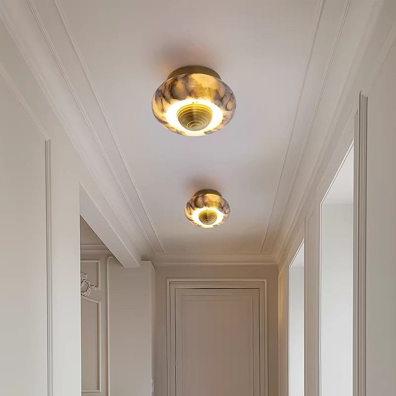 Minimaliste Lumière de plafond en marbre léger et luxueux