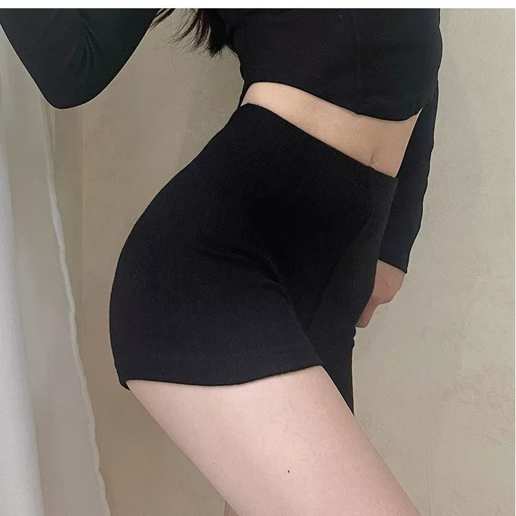 Européen et américain BM Style Fitness Shorts Femme High Waist Hip-lifting Tight Thin Th