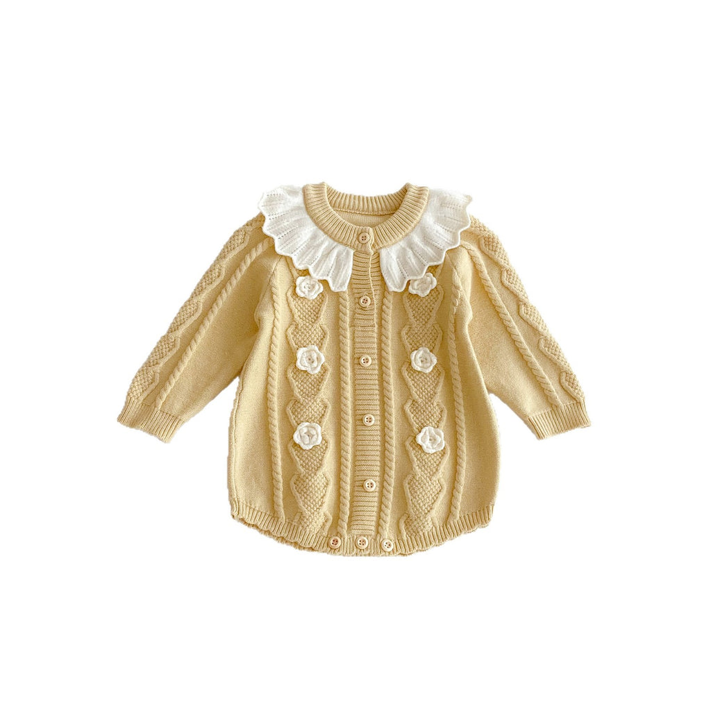 Robe de saut en maille à col de feuille de lotus