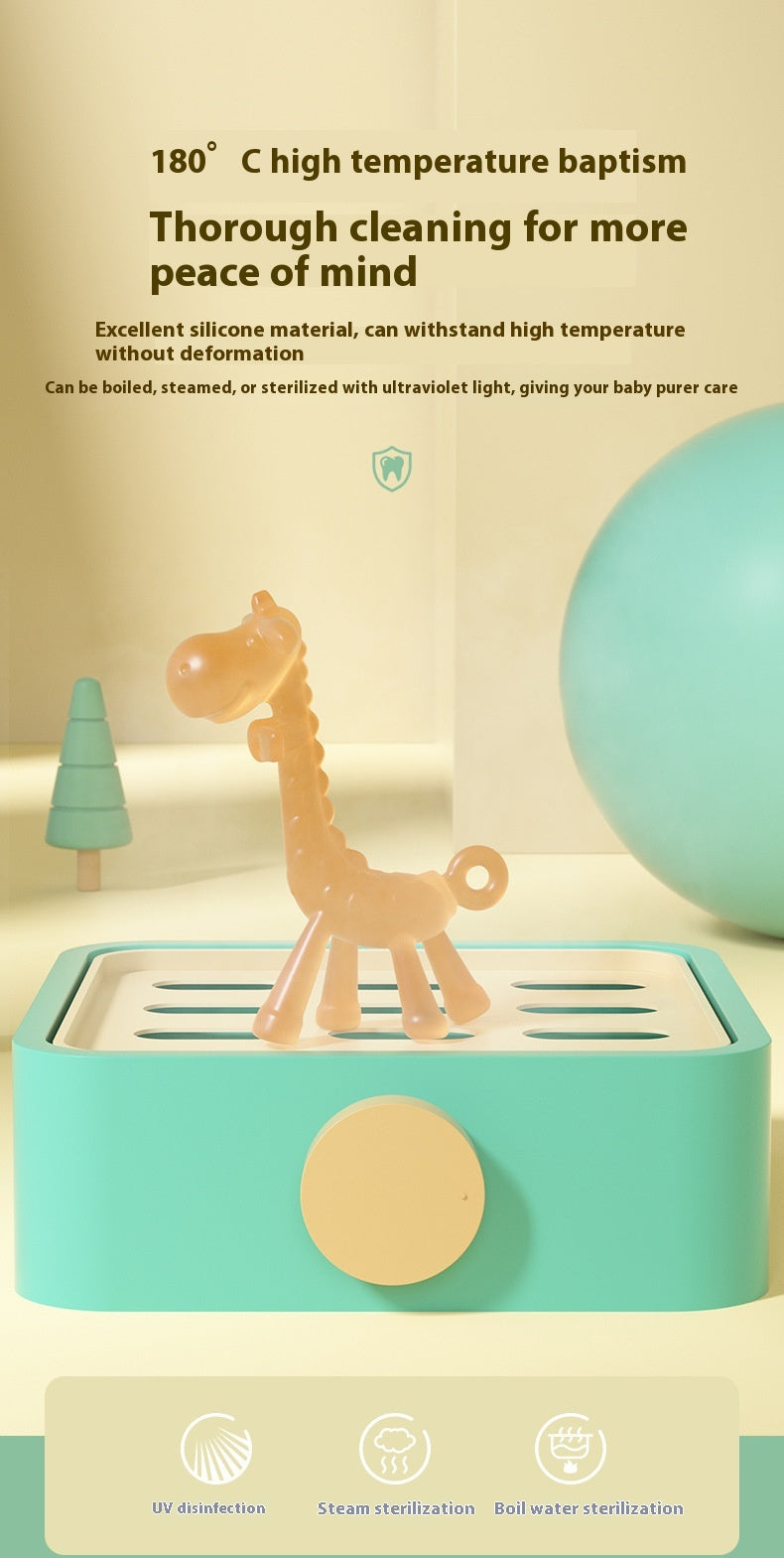 Bébé liquide Giraffe Teether Safe Silicone Nano Molar Rod