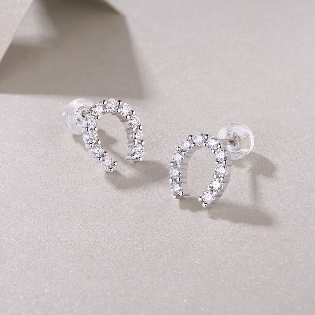 S925 Boucles d'oreilles de boucles de boucle en U en argent sterling