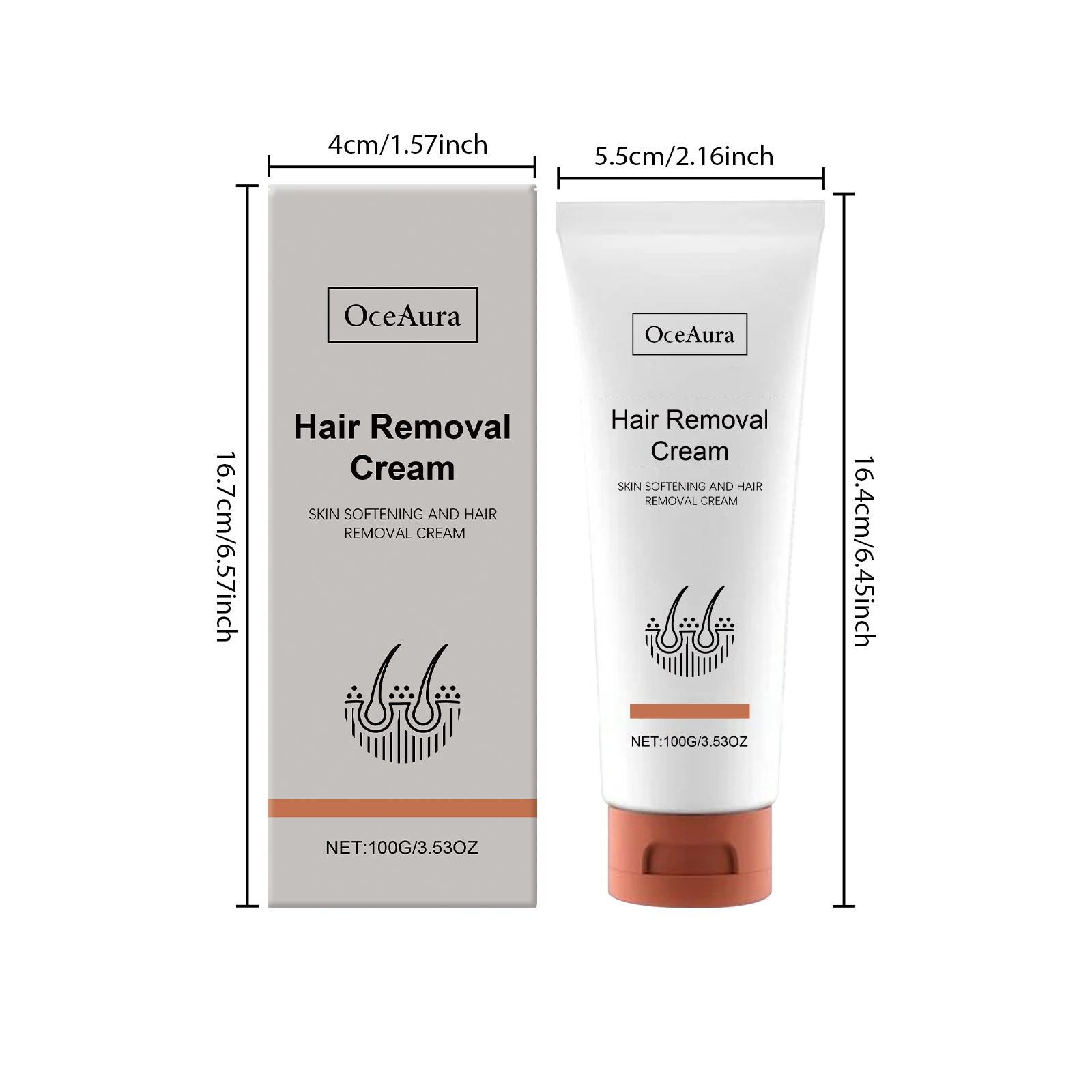 Crème apaisante et douce pour enlever les cheveux 100g 1 boîte