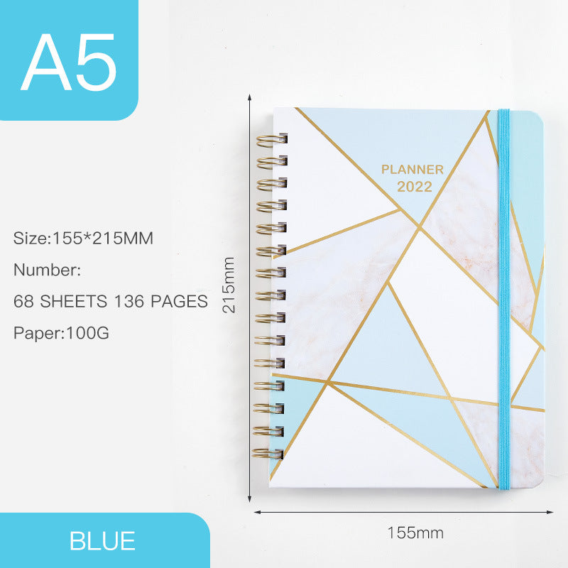Calendrier annuel A5 Coil Notebook Livre anglais
