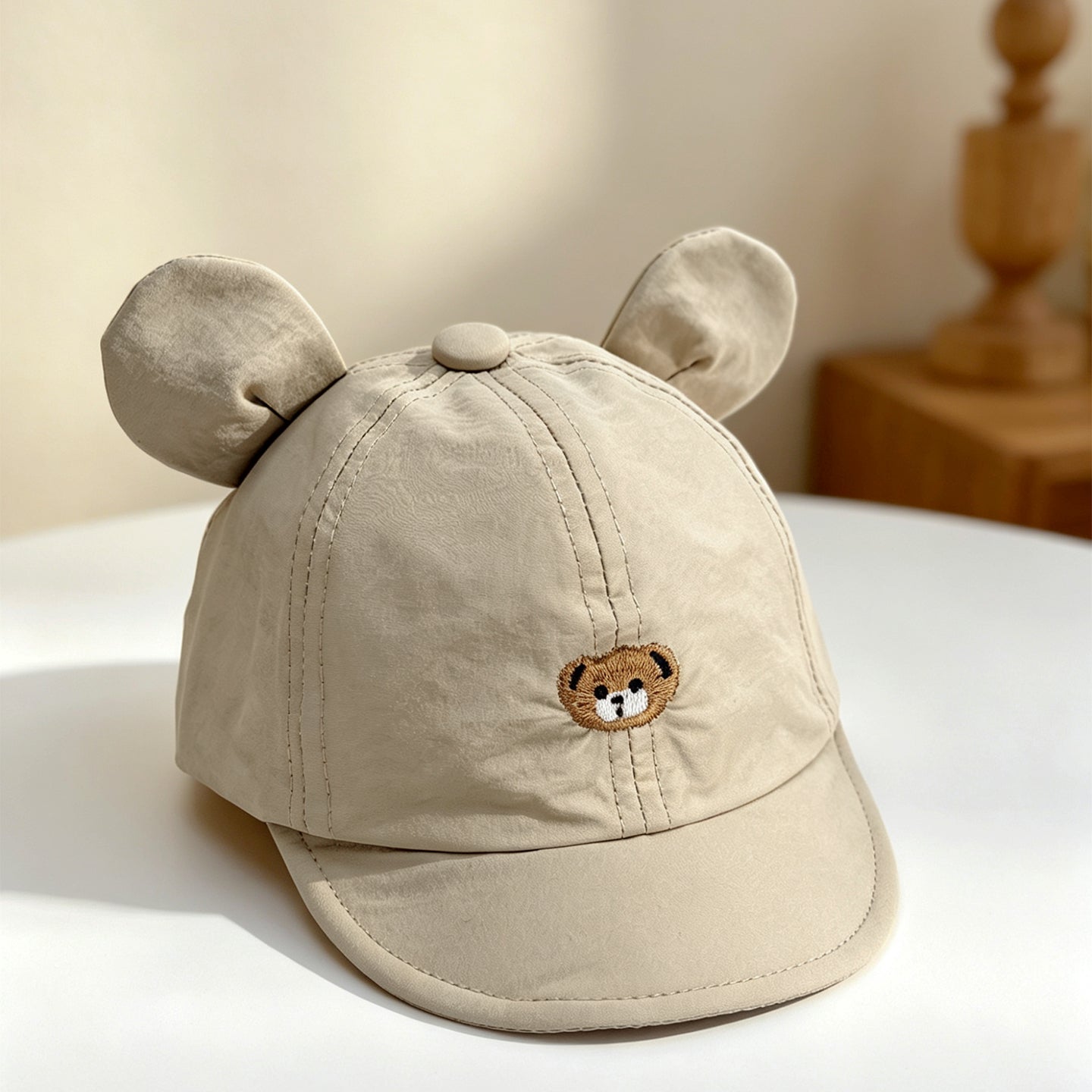 Mignon brodé Petit ours Oreilles tridimensionnelles Cap de baseball bébé