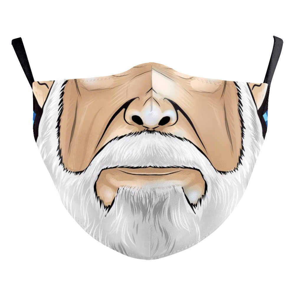 Halloween impression numérique drôle Horreur visage double couche masque de poussière