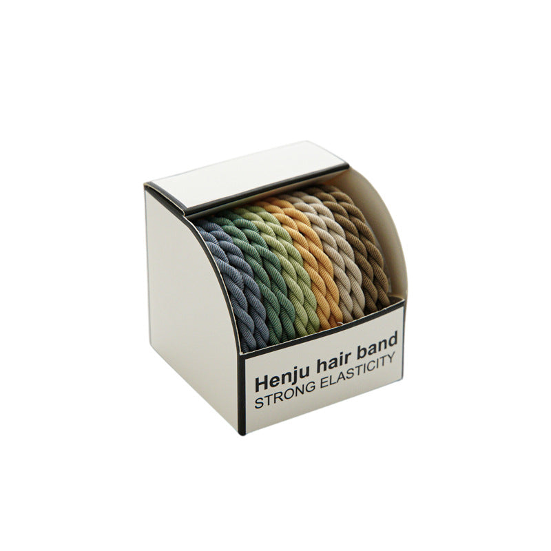 Été Bande de caoutchouc hautement élastique Coiffure de corde de cheveux pour femmes Bande de tête tissée simple Durabl