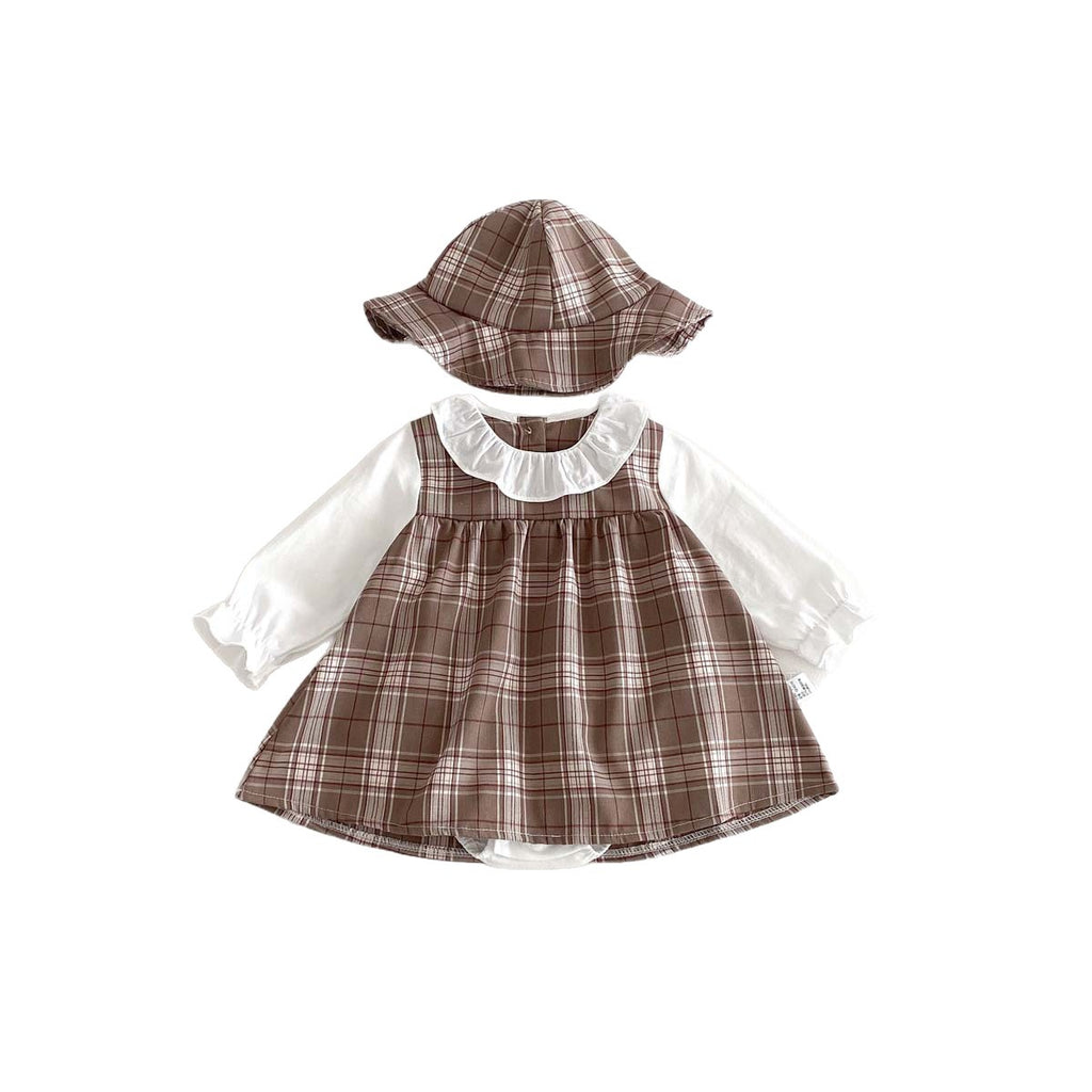 Printemps Arrivée filles Doll-collar Faux combinaison de saut deux-pièces