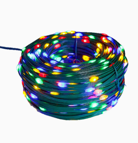LED solaire en cuivre fil lampe Huit fonction chaîne de lumière