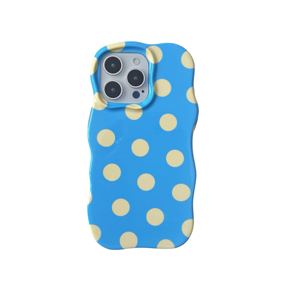 Coque de téléphone à point Polka de couleur brune avec film Wavy