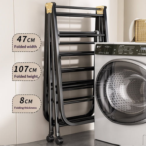 1.6-mètre Gun Gray - Séchage d'air à trois couchesRack de pliage Balcon ménager Movable