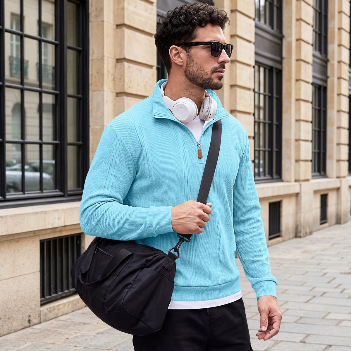Texture à bande verticale de printemps et d'automne pour hommes transfrontaliers