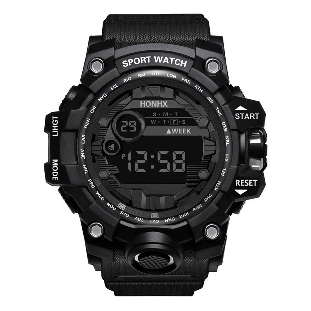 Montre électronique multifonctionnelle de sport étanche pour hommes