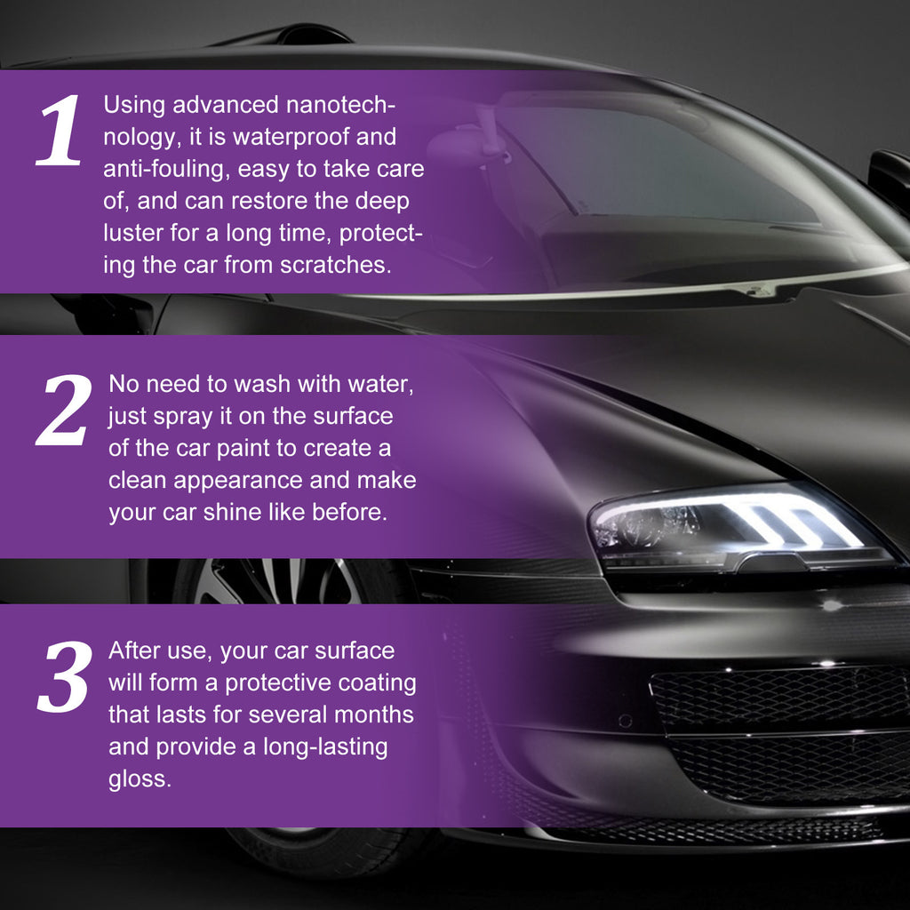 EELHOE Purple Revêtement de main Spray de cire Micro-revêtement de voiture Revêtement d'agent Spray Revêtement de voiture Nan