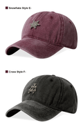 Casquette de baseball 6 couleurs de vieux flocons de neige lavés Strass réglable Unisex Chapeau de papa