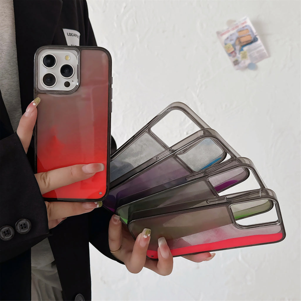 Lumineux Quicksand Phone Case Soft Edge Couverture de protection pour le dos dur