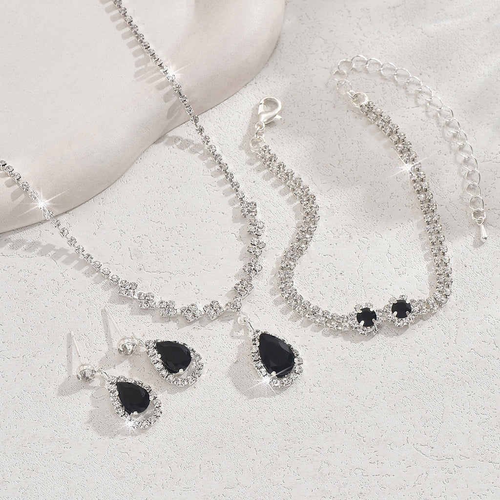 Explosions d'approvisionnement d'usine Bracelet boucles d'oreilles en cristal Zircon Bracelet en trois pièces de Sui