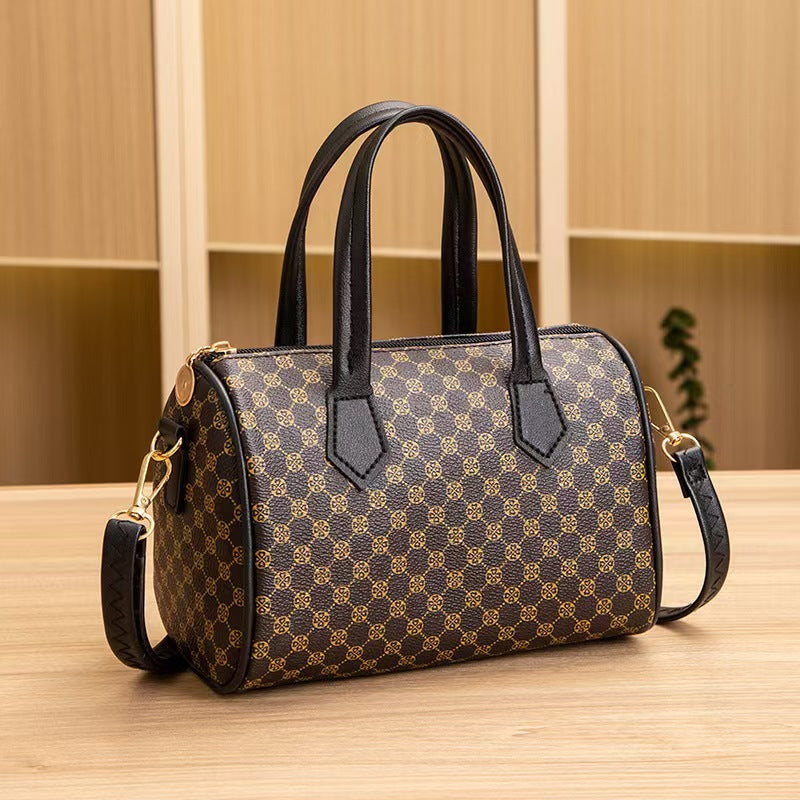 Sac à main imprimé retro couleur-bloc pour femmes