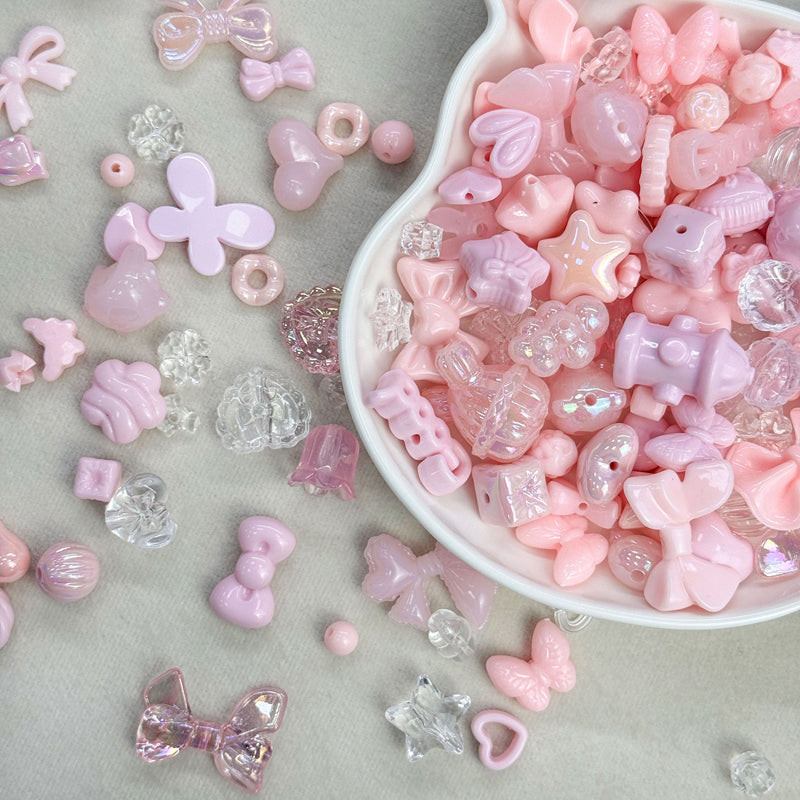 Mélange aléatoire de perles acryliques Assortiment avec trou droit